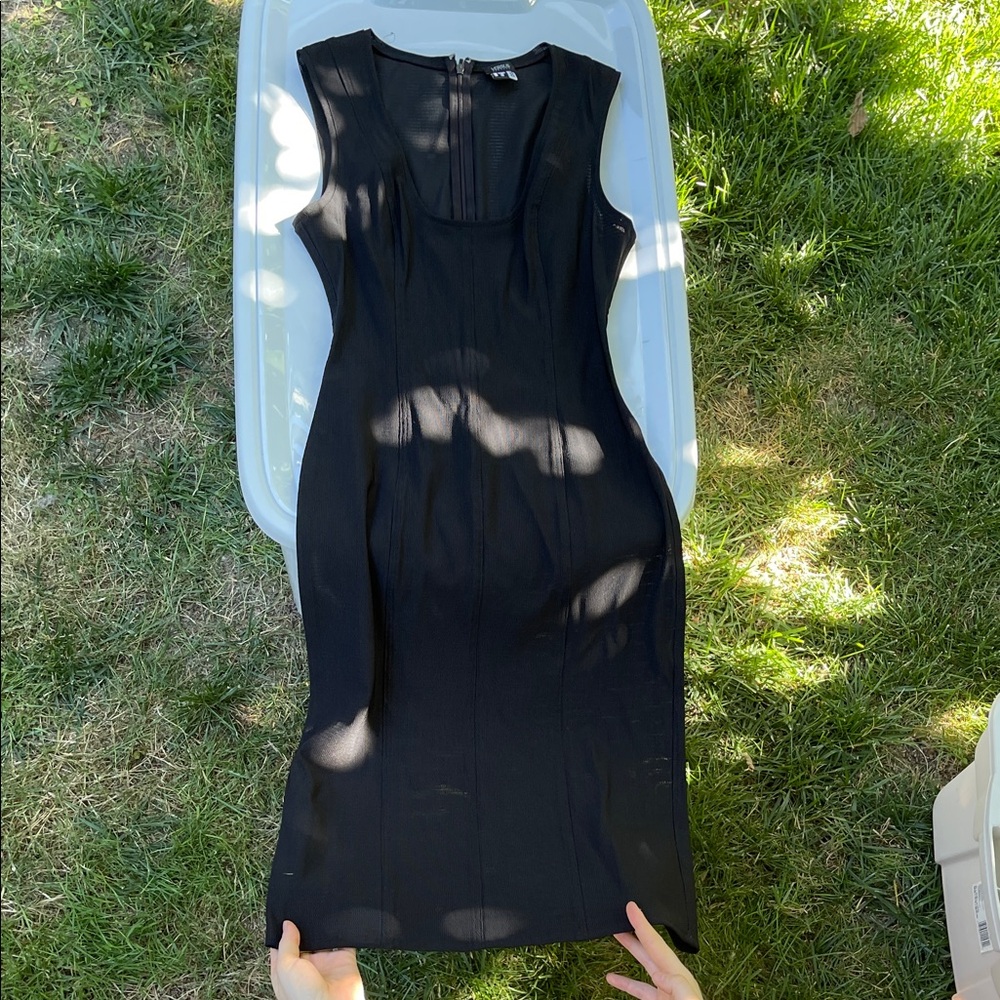 Versus Versace Black Midi Bodycon Dress